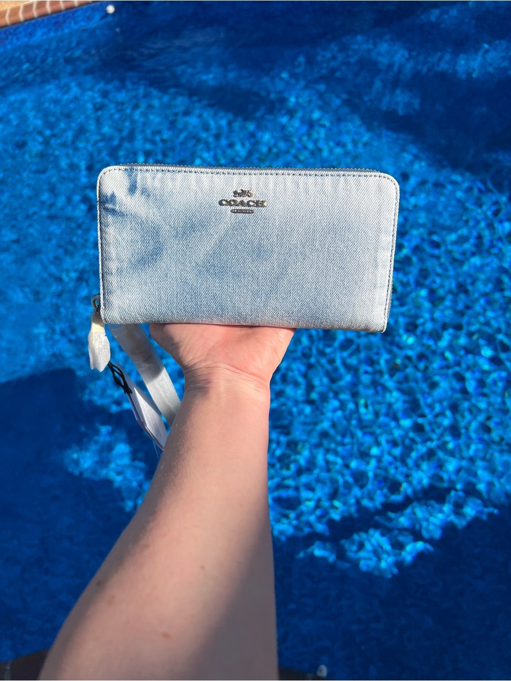 Coach Outlet Long Zip Around Wallet In Loved Denim